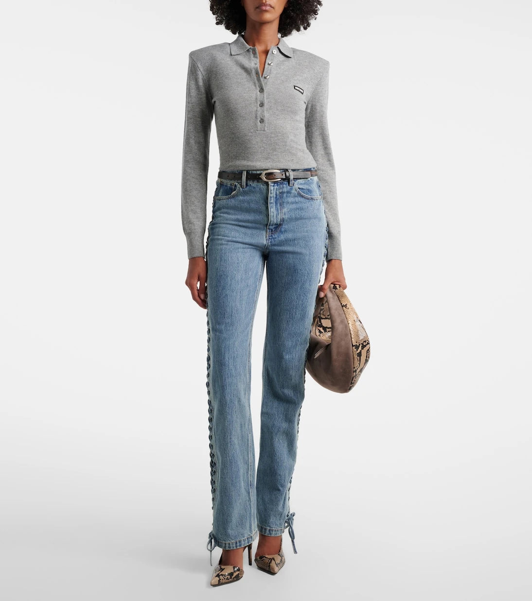 Rotate - Wool and cashmere polo sweater