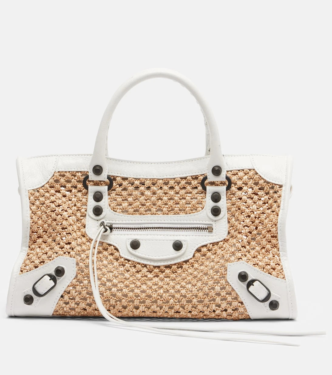 Balenciaga - Le City Small raffia shoulder bag
