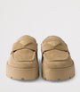 Prada Neutral Suede Flatform Mules