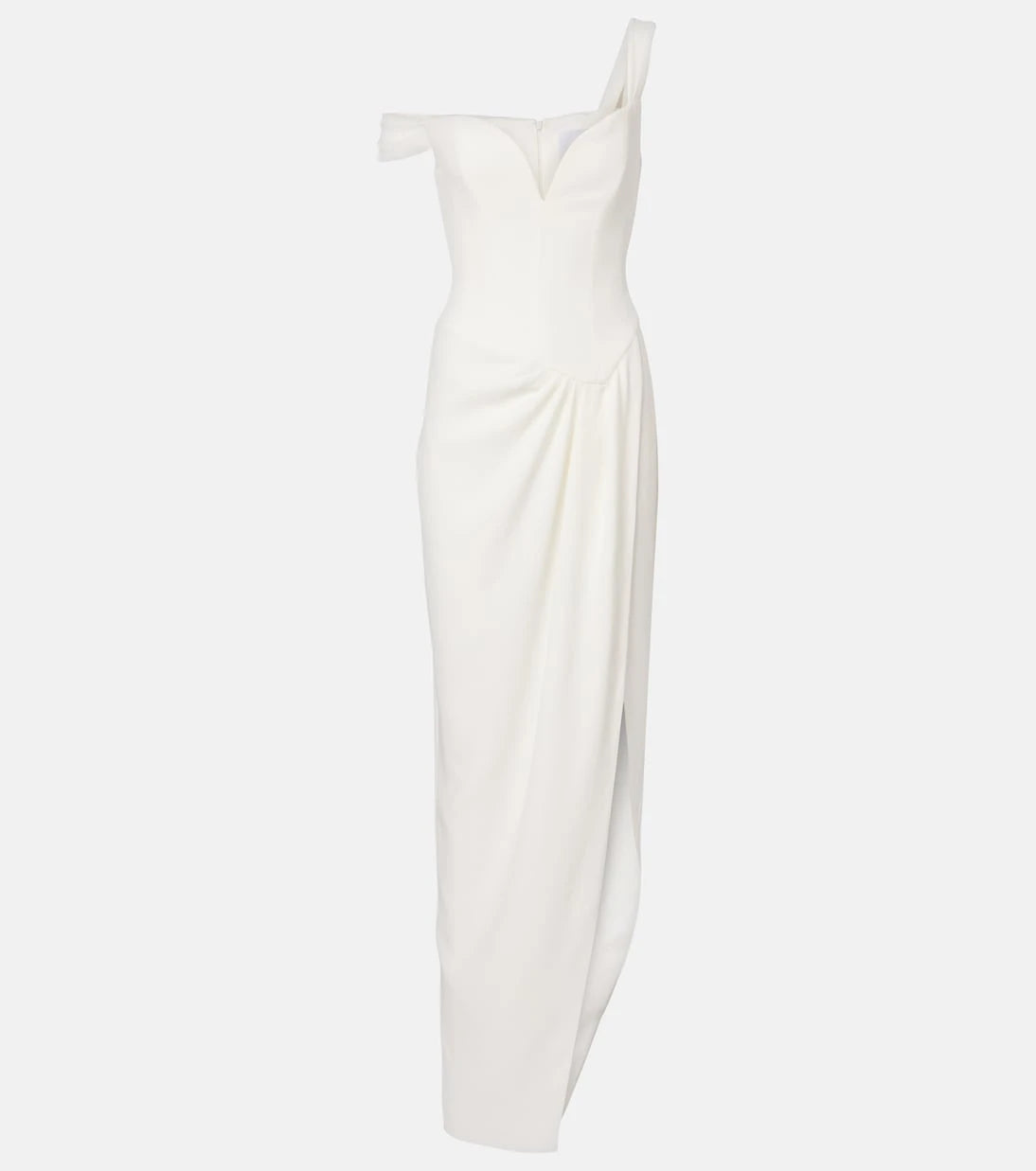 Alex Perry - Bridal draped off-shoulder crêpe corset gown
