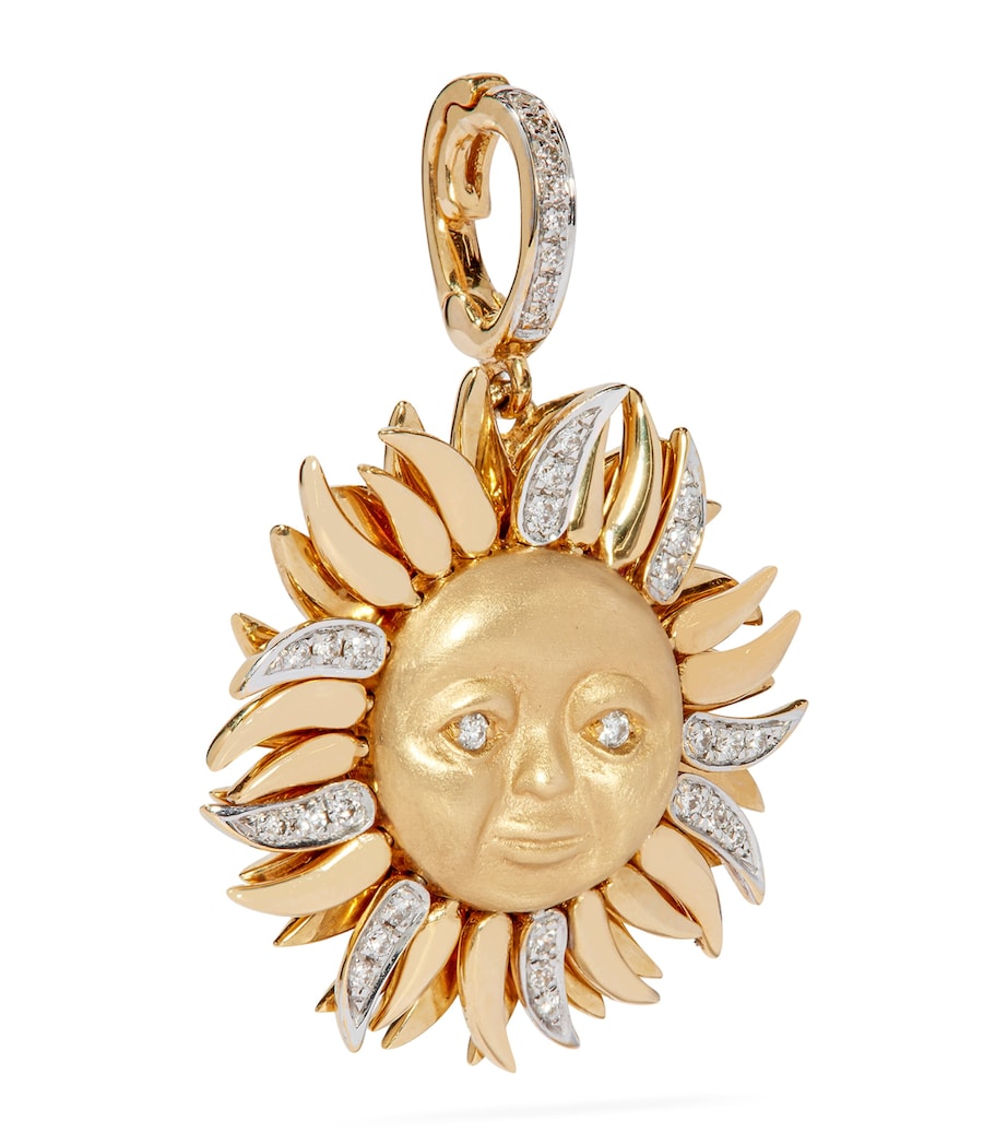 Yellow Gold and Diamond Mythology Sun Charm