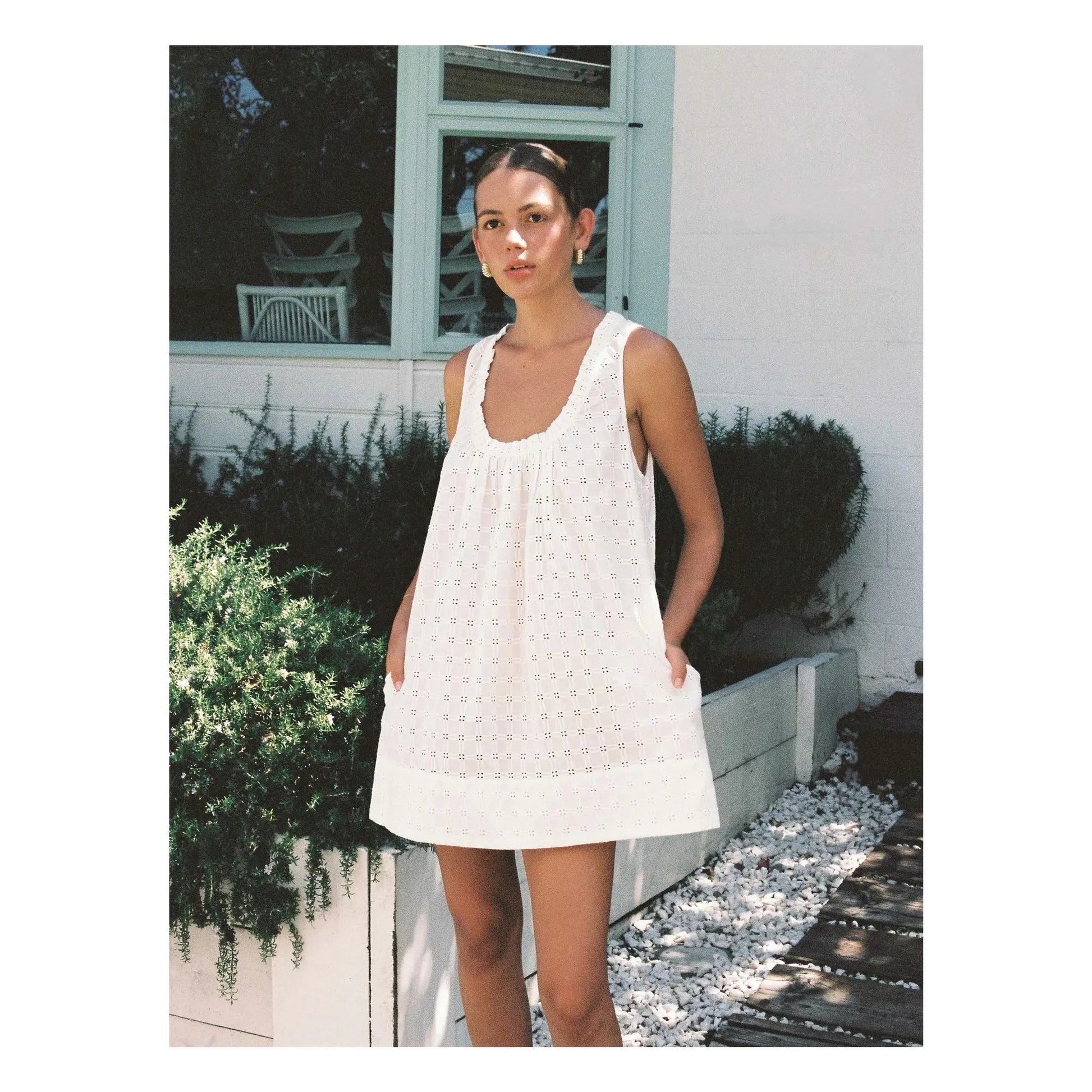 Peony - Embroidered Summer Dress | White