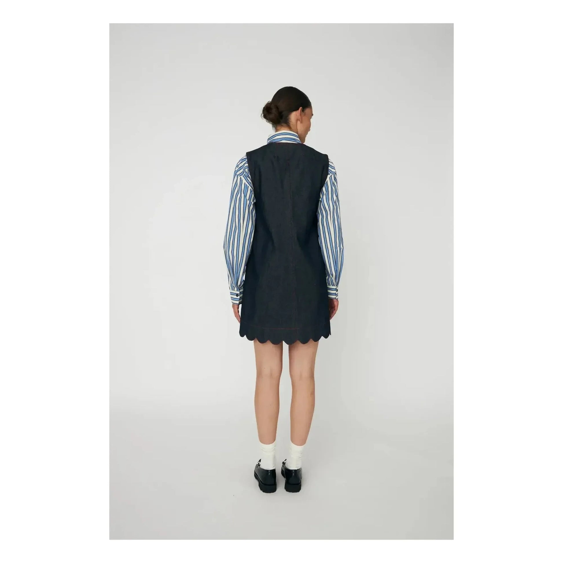 Stella Nova - Scallop Cotton Dress | Dark Blue