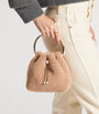 Jimmy Choo Beige Bon Bon Shearling Top-Handle Bag