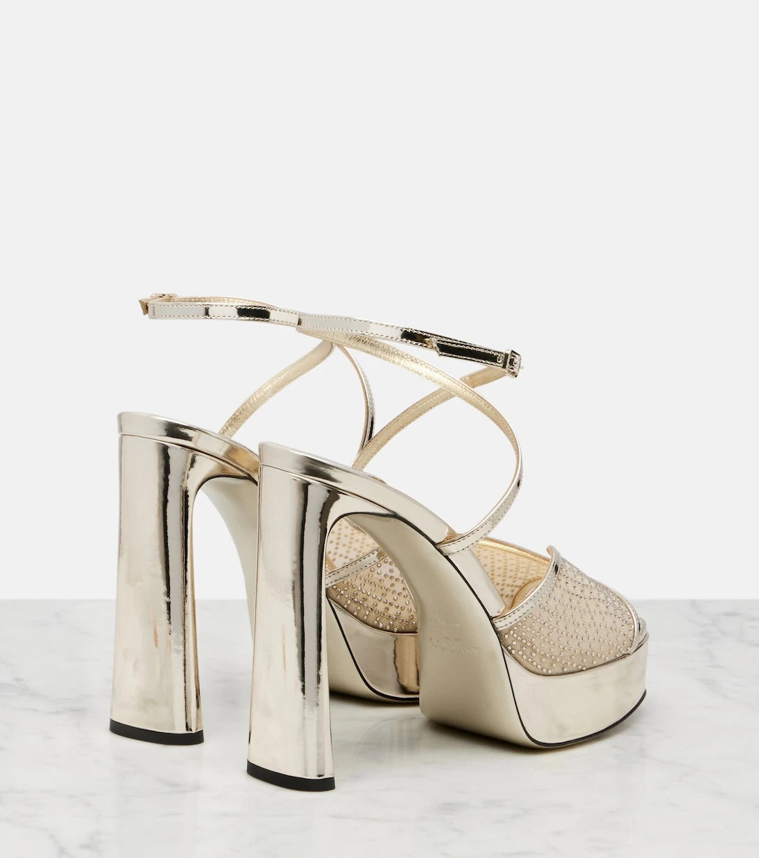 Jimmy Choo - Karli 125 mesh and leather platform sandals
