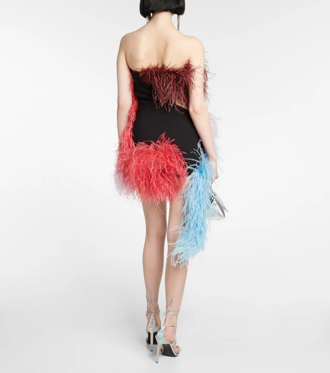 The Attico - Keri feather-embellished minidress