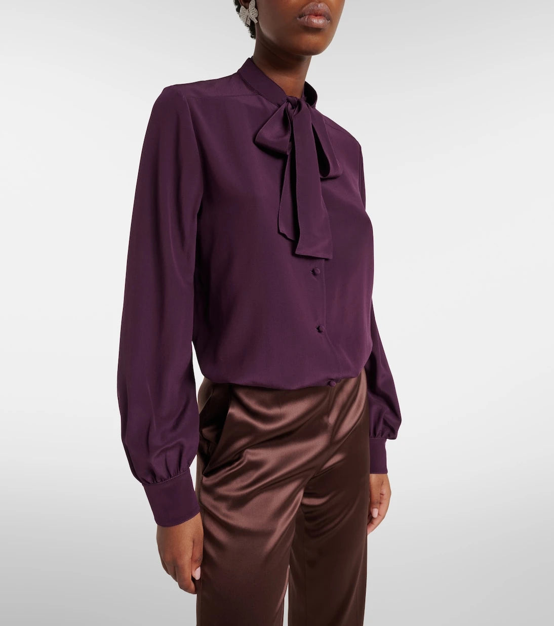 Valentino - Tie-neck silk crêpe de chine blouse