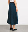 Maje Blue Rhinestone Pleated Midi Skirt