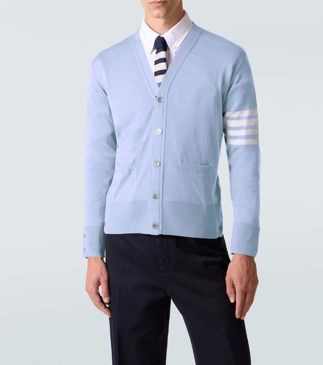 Thom Browne - 4-Bar virgin wool cardigan