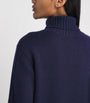 Harrods Navy Cashmere Rollneck Mini Dress