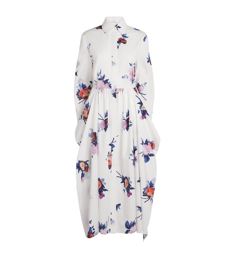 Floral Print Midi Shirt Dress