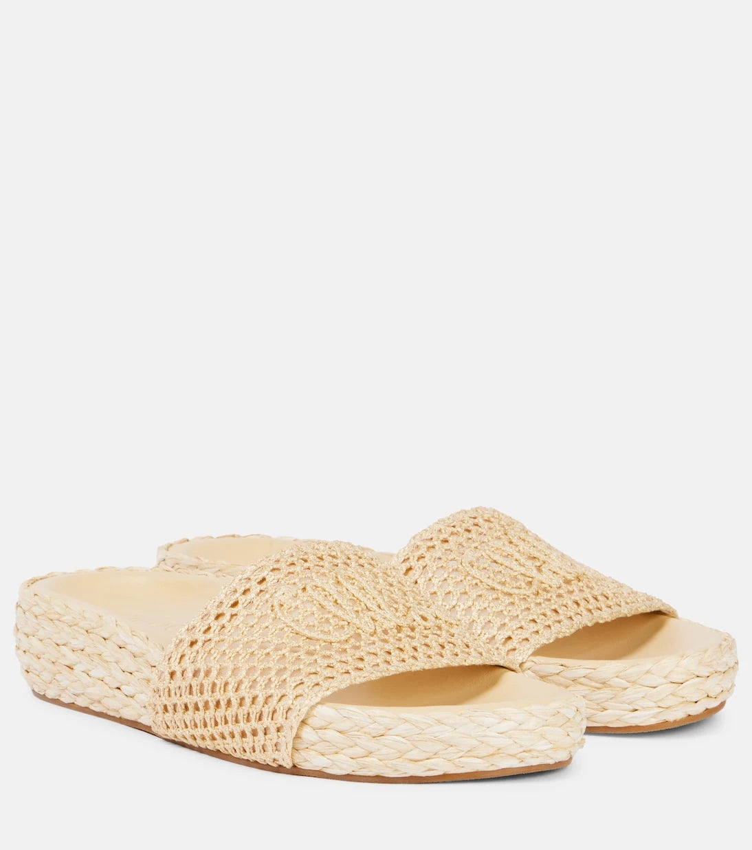 Chloé - Isla raffia-effect slides