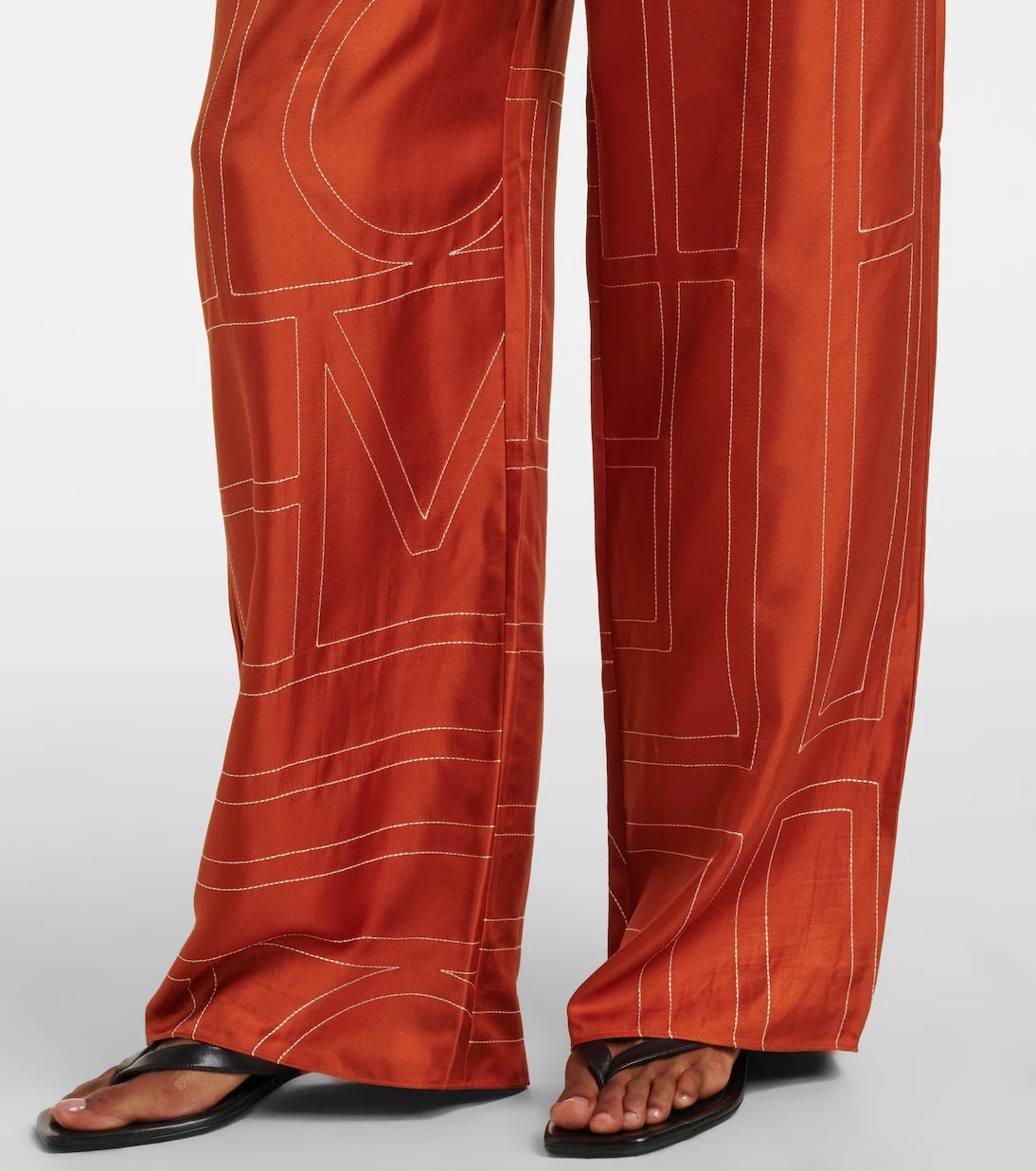 Toteme - Monogram silk twill pajama pants