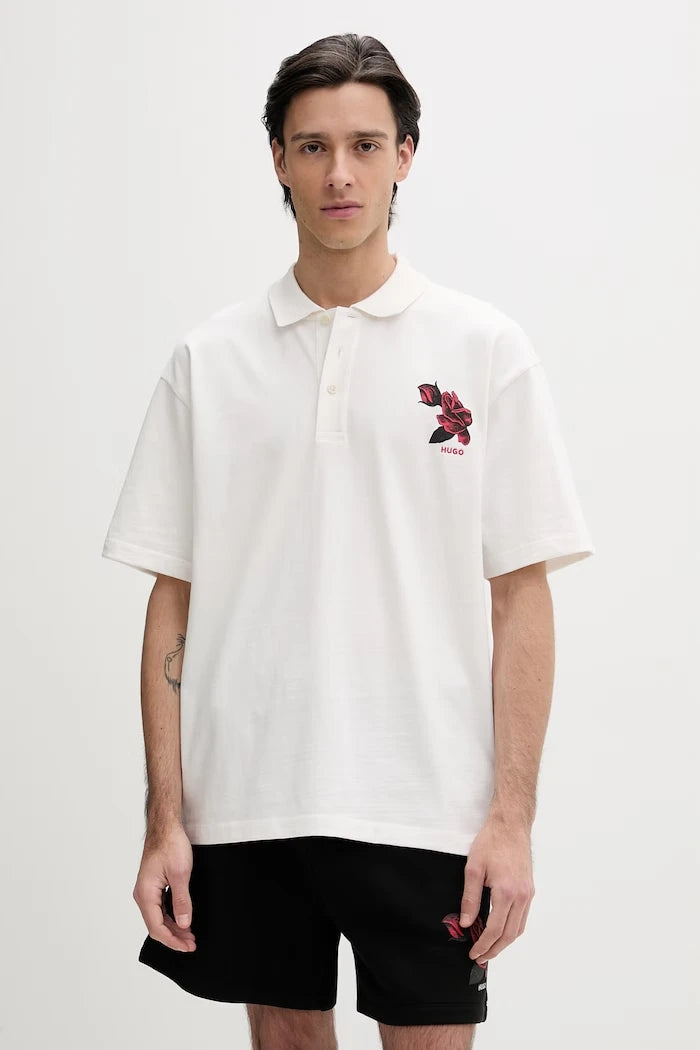 Yaka Detaylı Pamuklu Tişört HUGO Dardigo