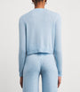 Allude Blue Wool-Cashmere Crystal-Embellished Cardigan