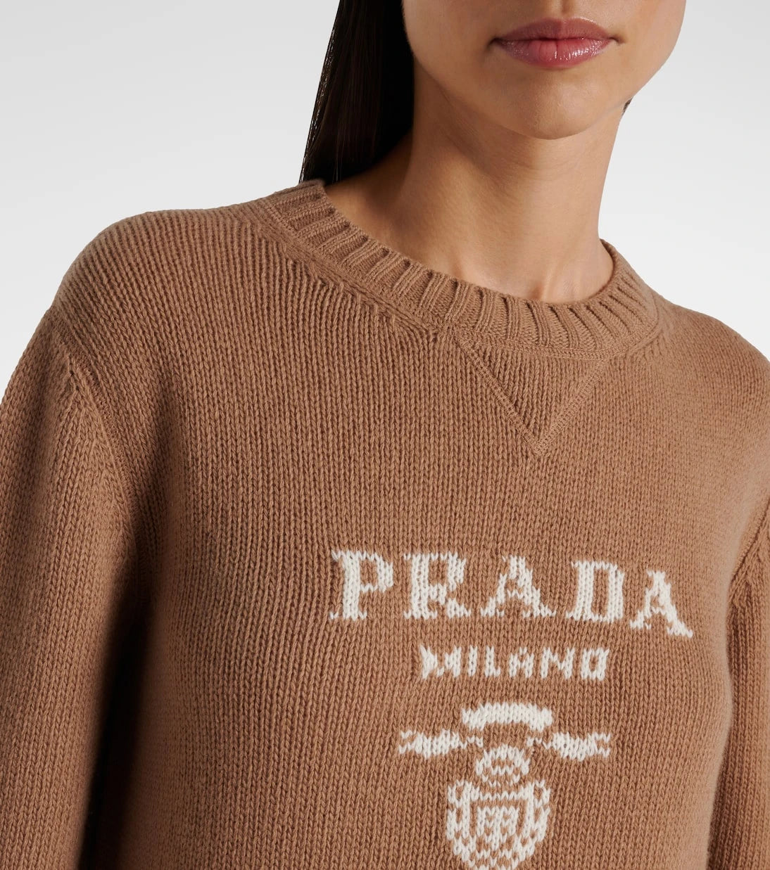 Prada - Logo wool and cashmere sweater
