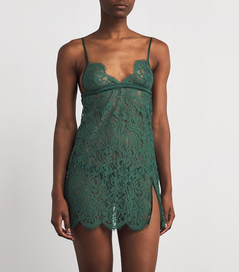 Green Lace Isara Babydoll Dress