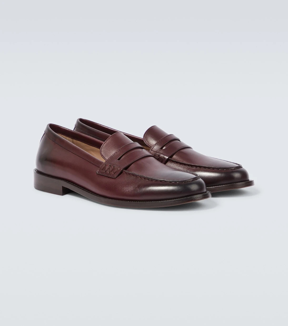 Manolo Blahnik - Perry leather penny loafers