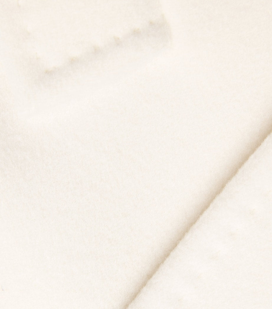 White Wool-Cashmere Cropped Coat