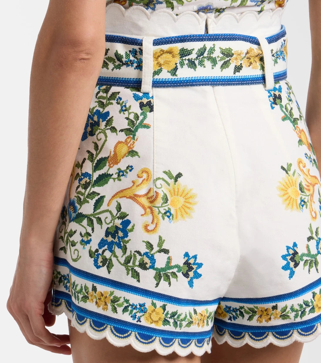 Farm Rio - Emily Floral belted cotton shorts