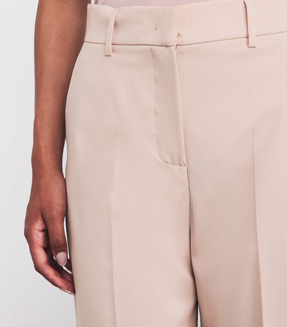 Pink Virgin Wool Tailored Trousers