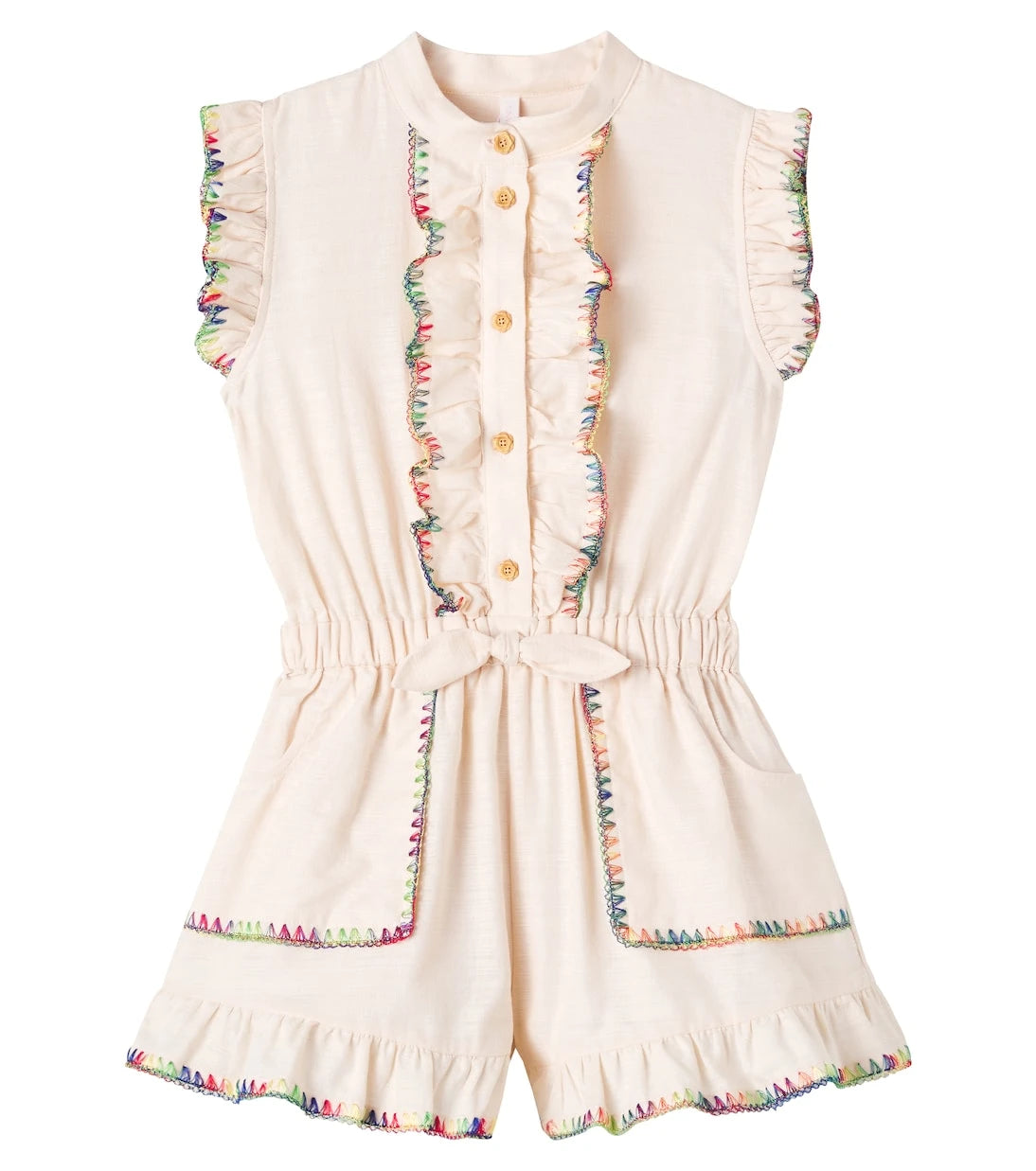Zimmermann Kids - Lucky embroidered cotton playsuit