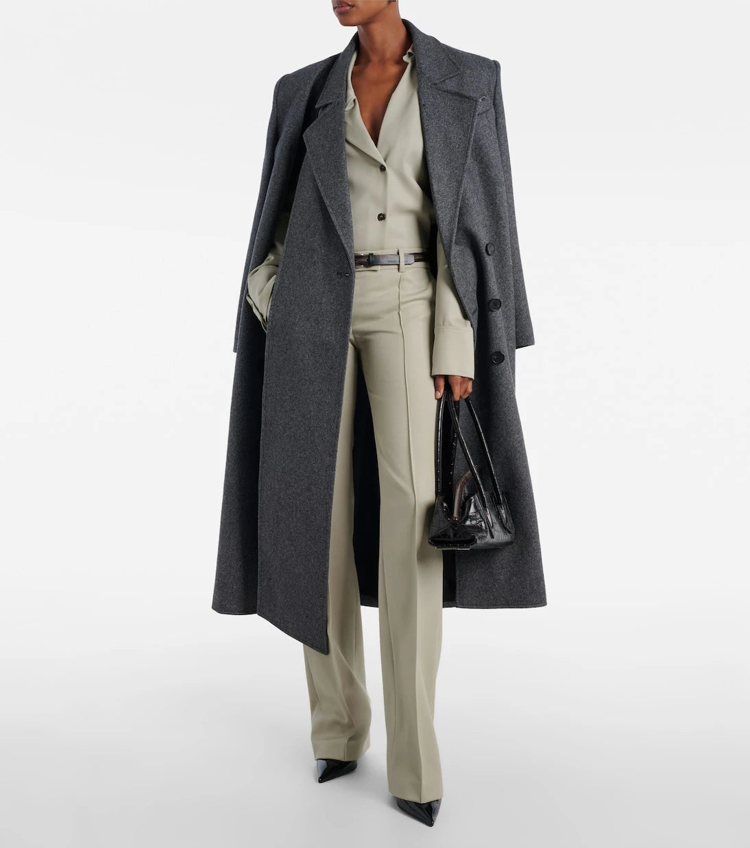 The Attico - Draped wool shirt