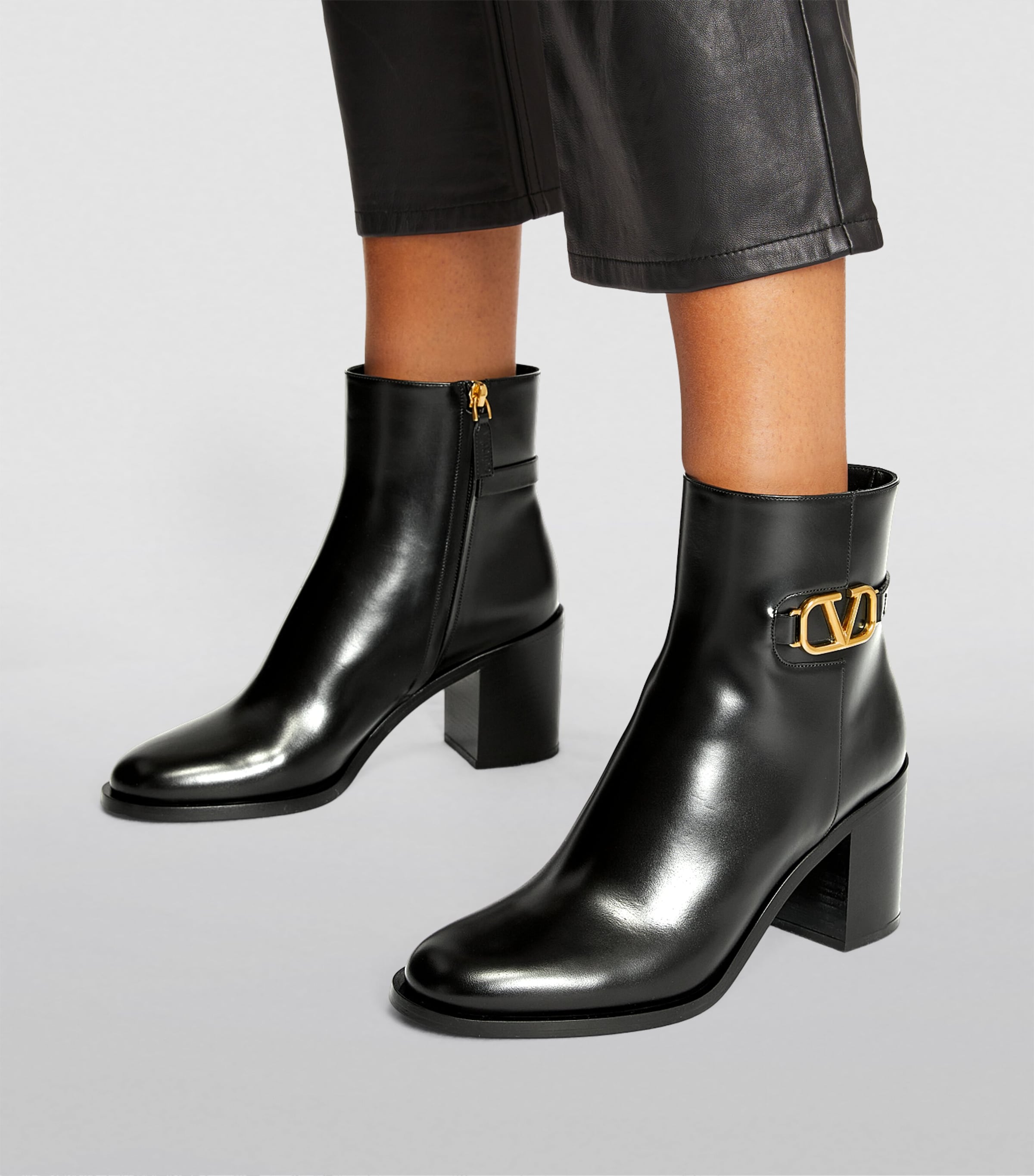 Valentino Garavani Black VLogo Signature Ankle Boots 75