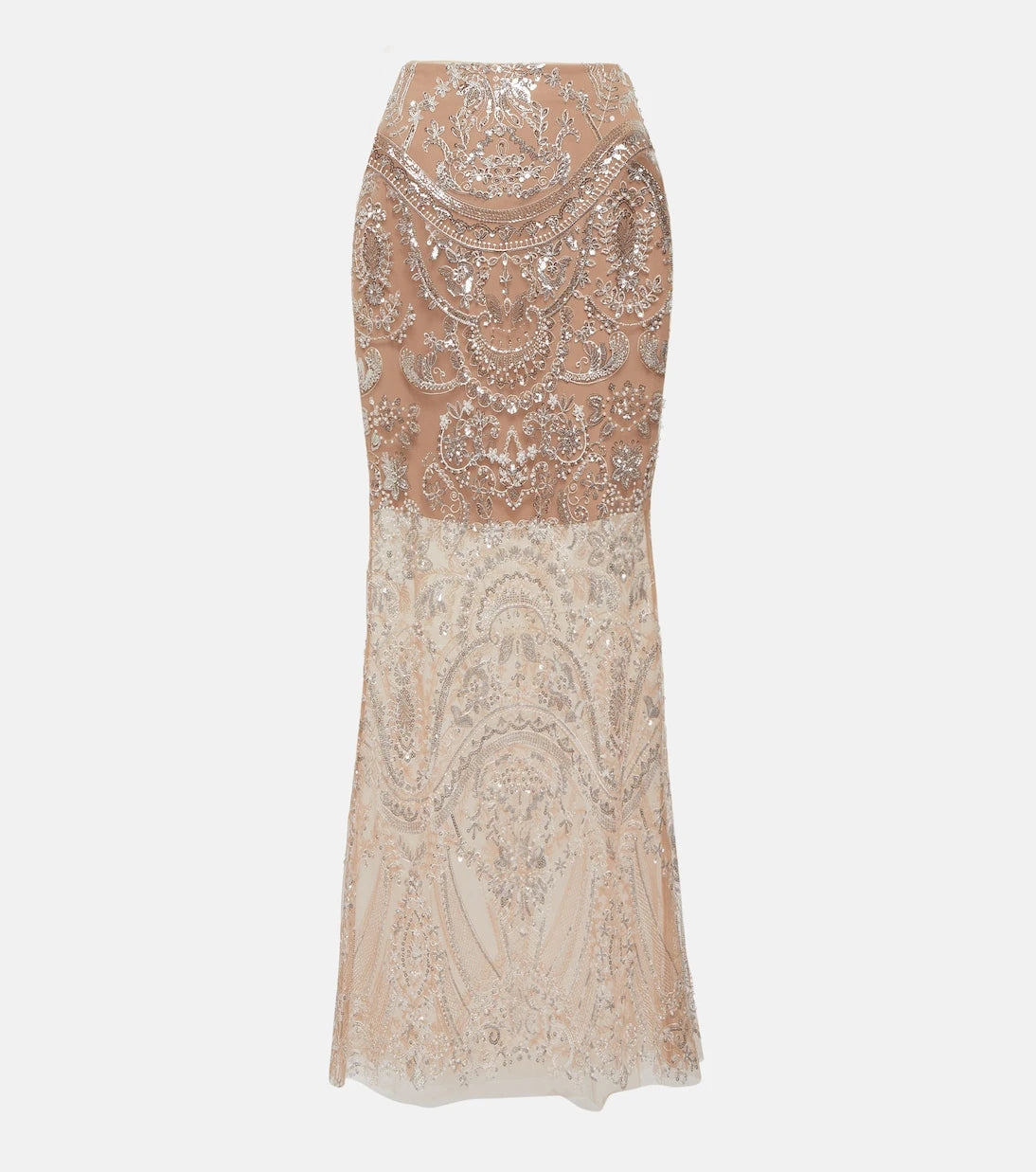 Self-Portrait - Embellished flared maxi skirt
