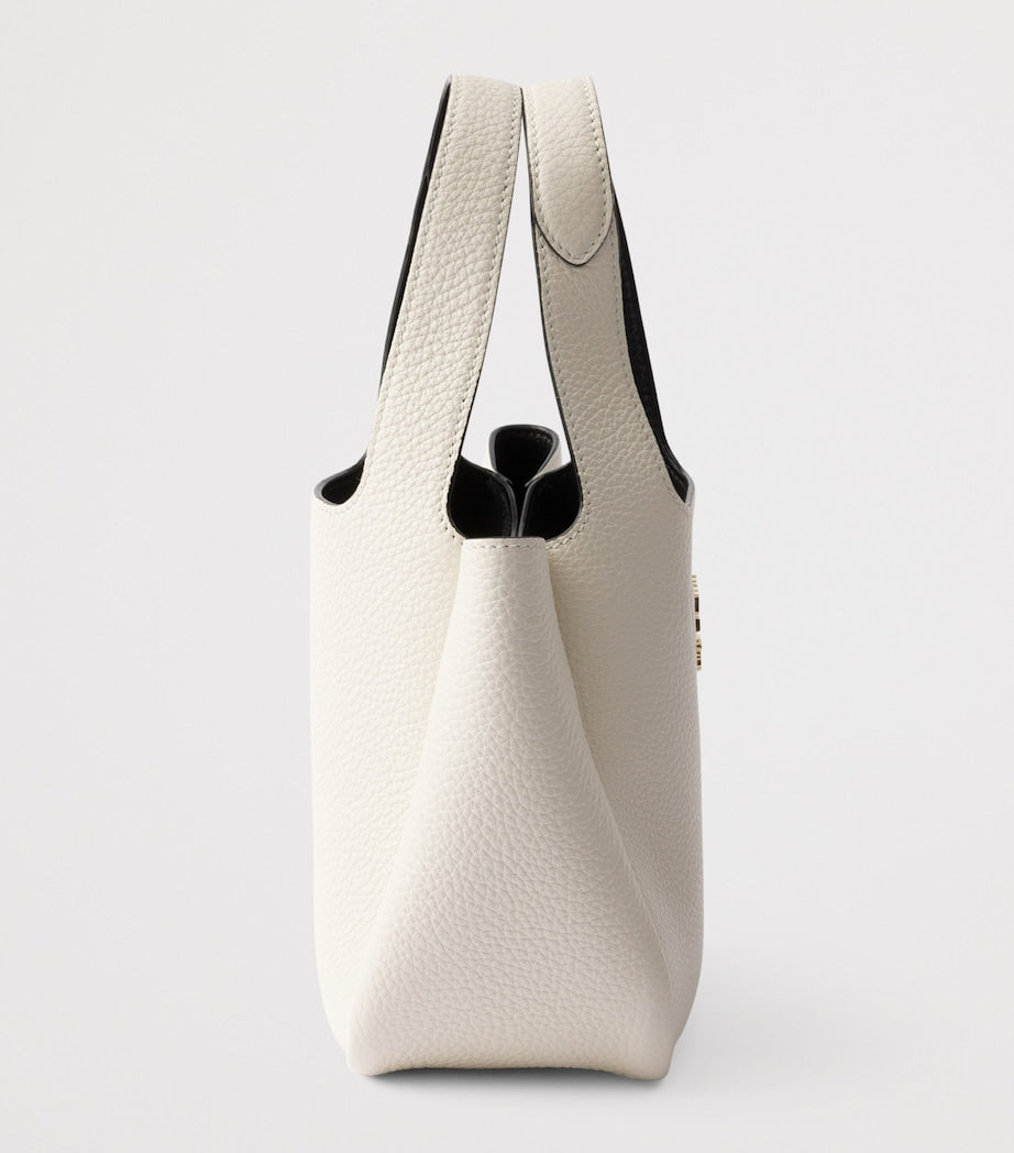 Prada White Mini Leather Top-Handle Bag