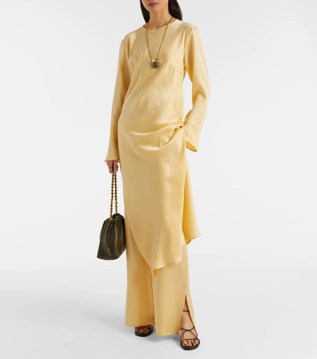 Asceno - Salina silk charmeuse midi dress