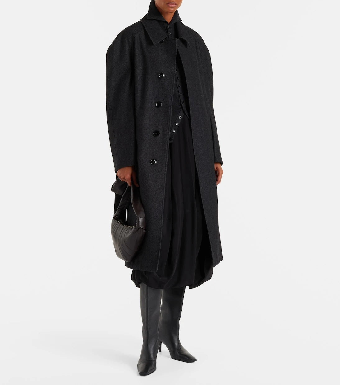 Lemaire - Belted wool and cotton twill coat