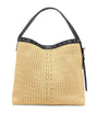 McQueen Nude Woven T-Bar Sling Bucket Bag