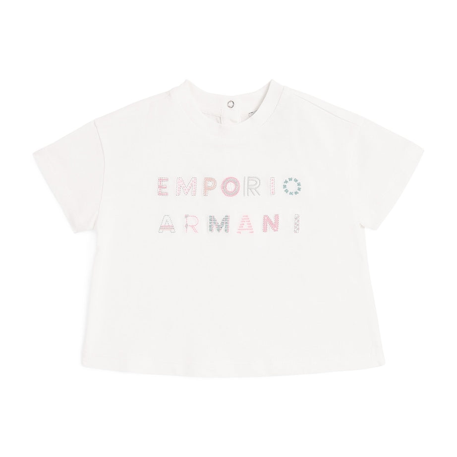 Emporio Armani Kids Cotton Embroidered Logo T-Shirt (6-36 Months)