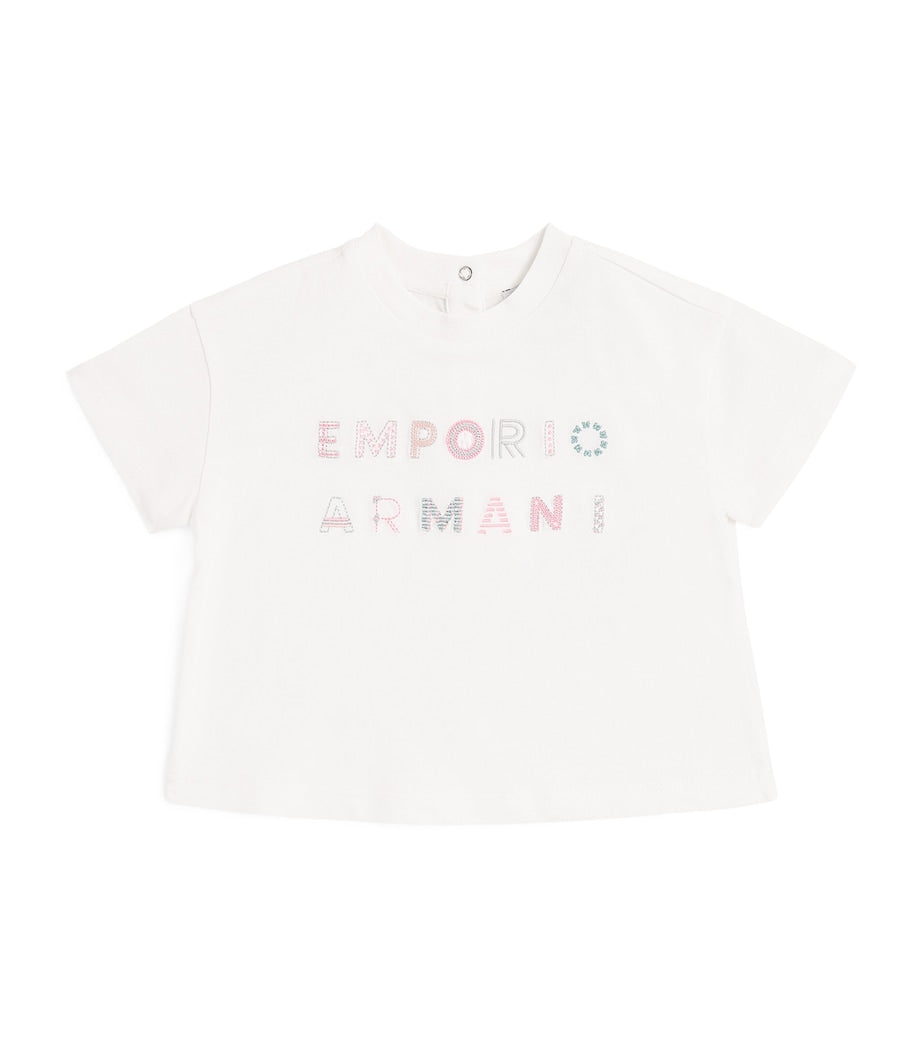 Emporio Armani Kids Cotton Embroidered Logo T-Shirt (6-36 Months)