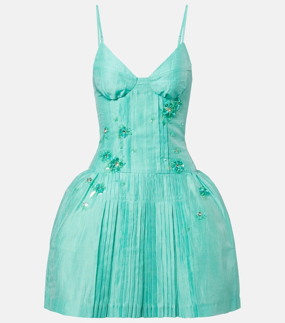 Shushu/Tong - Embellished linen-blend minidress