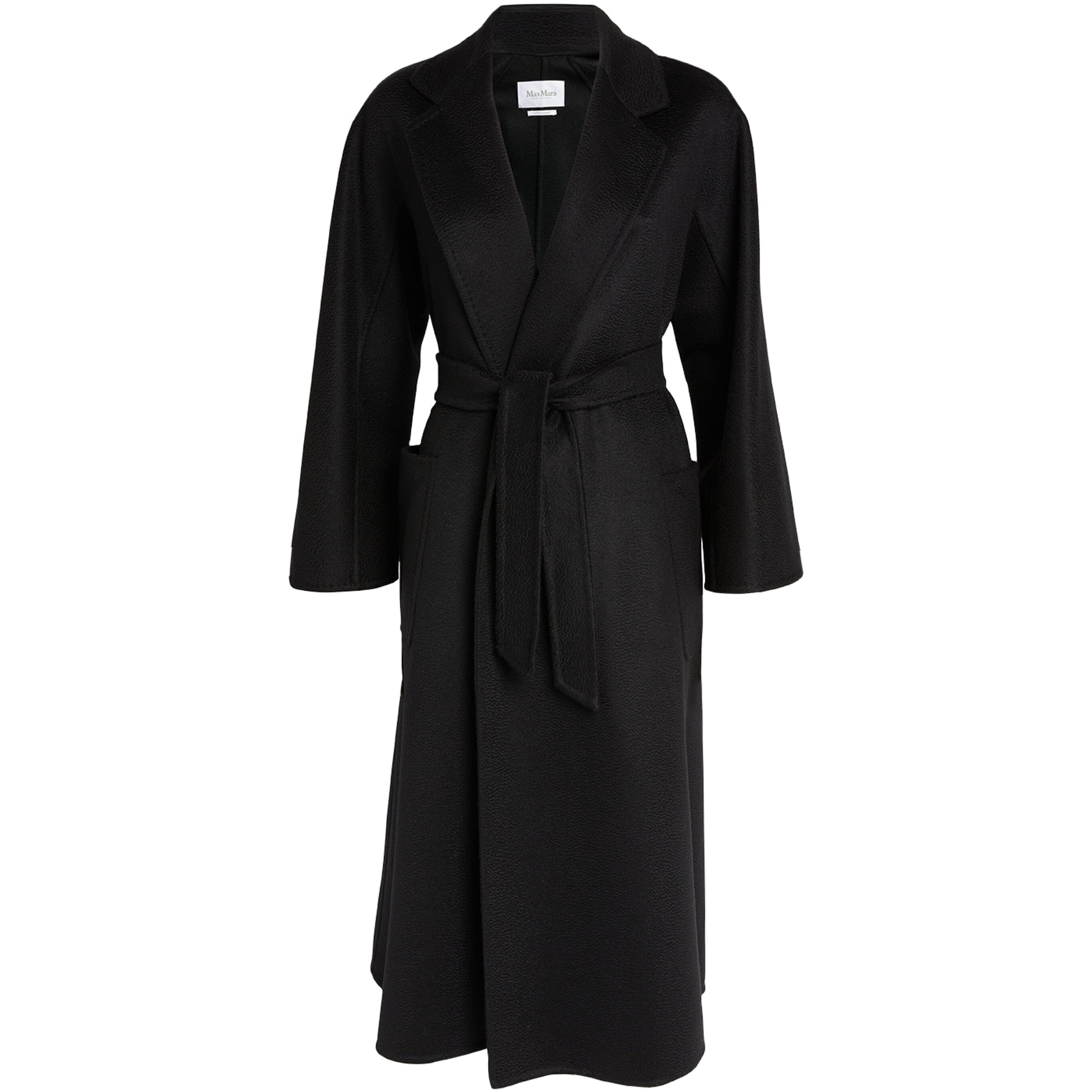 Max Mara Black Cashmere Ludmilla Wrap Coat