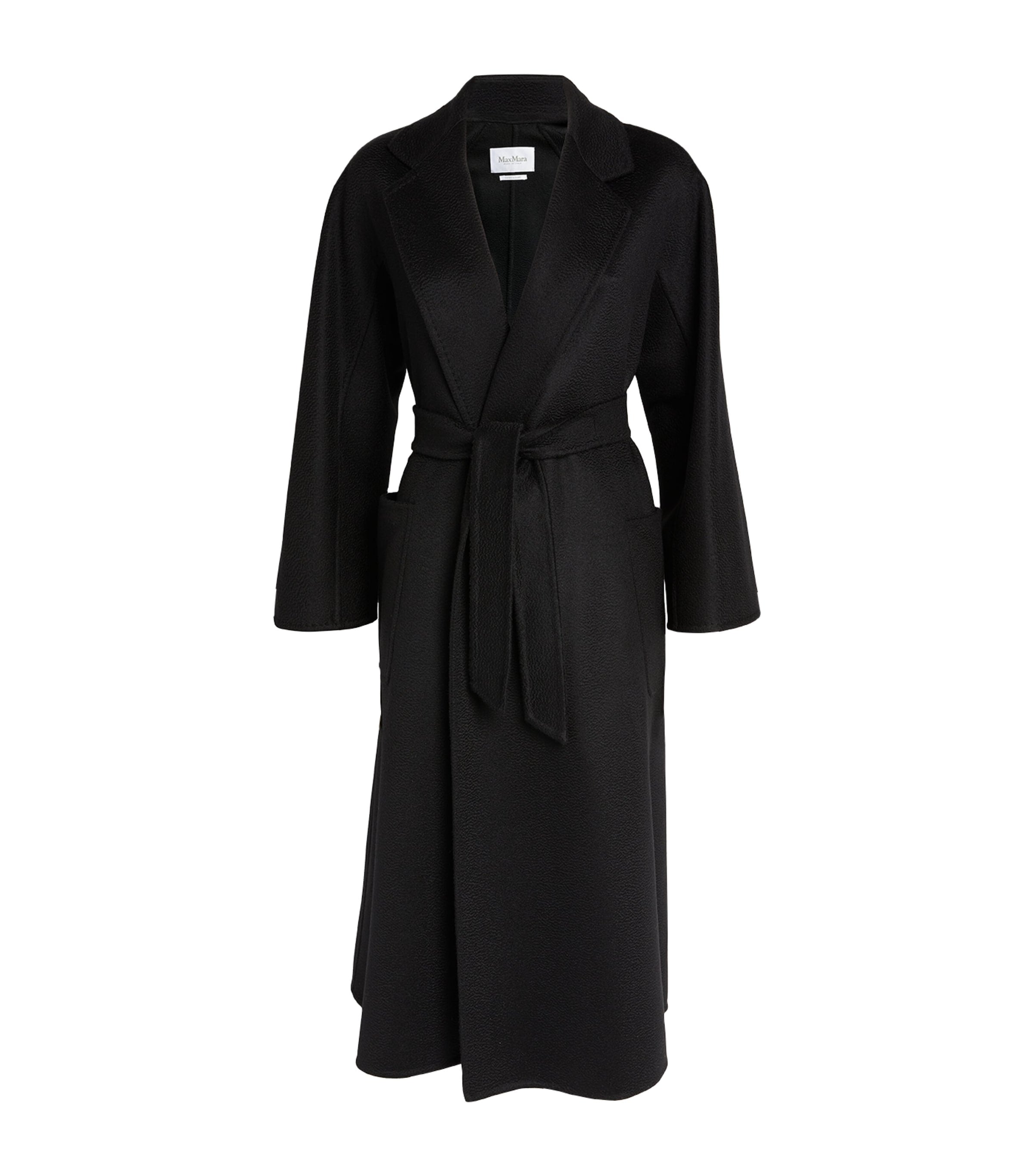 Max Mara Black Cashmere Ludmilla Wrap Coat