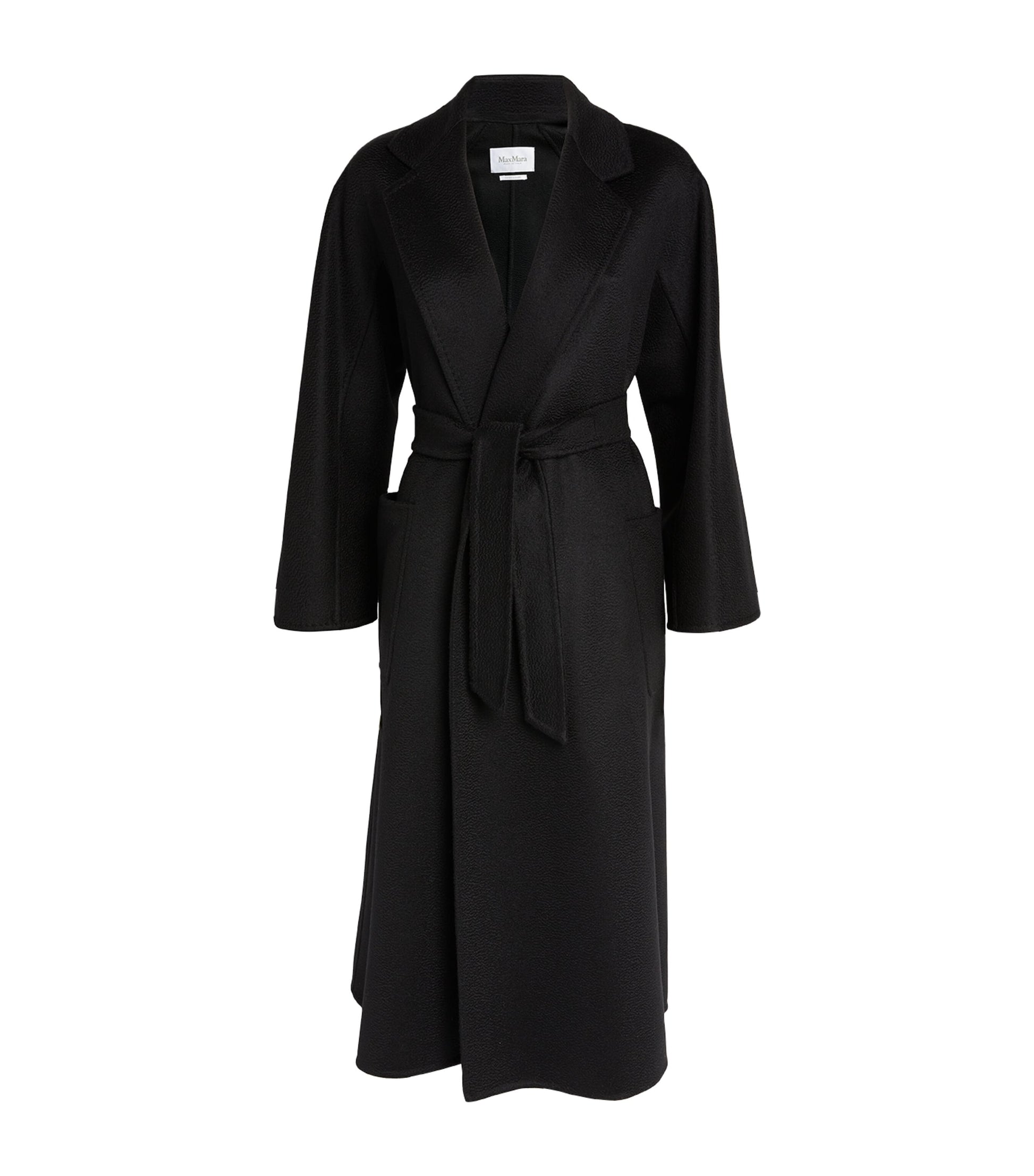 Max Mara Black Cashmere Ludmilla Wrap Coat