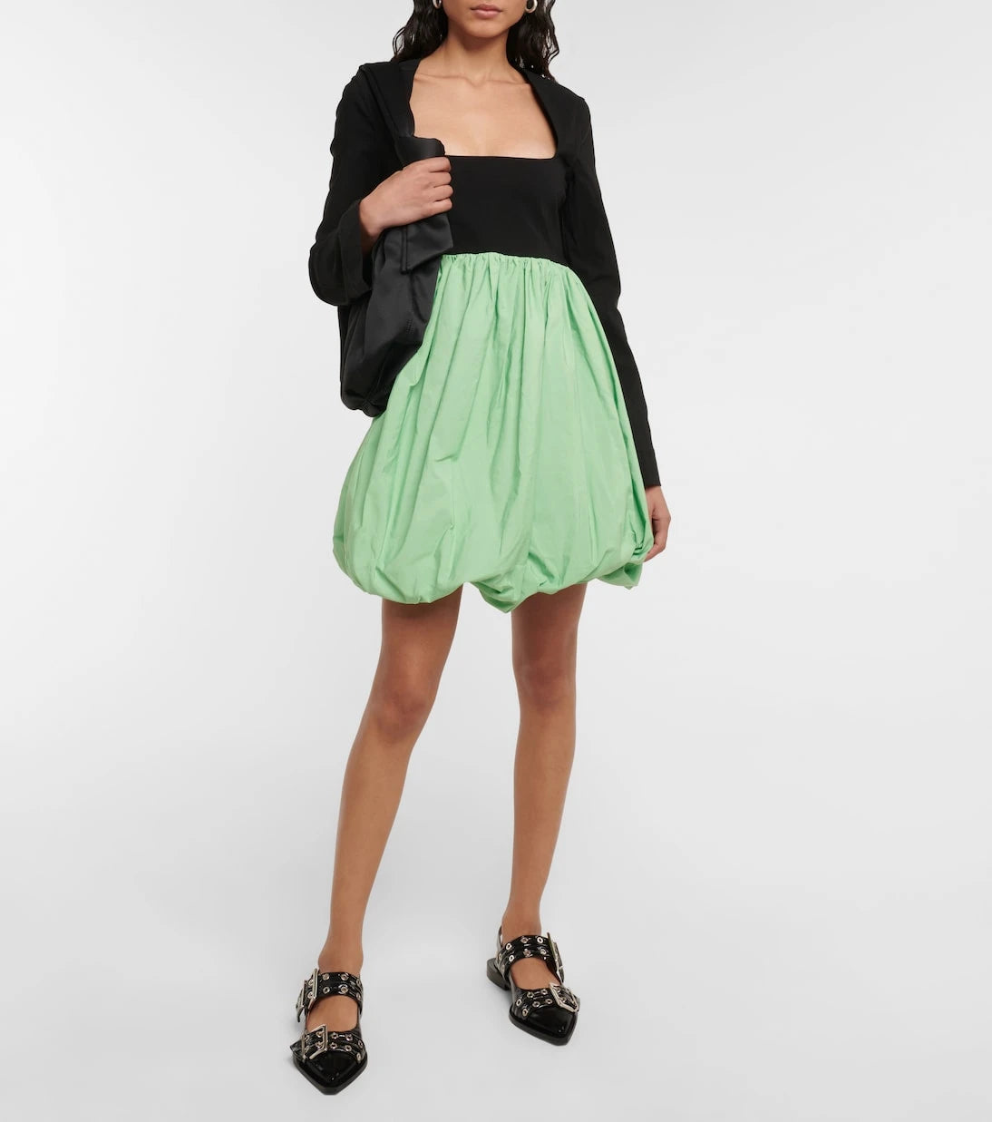 Ganni - Balloon skirt taffeta minidress