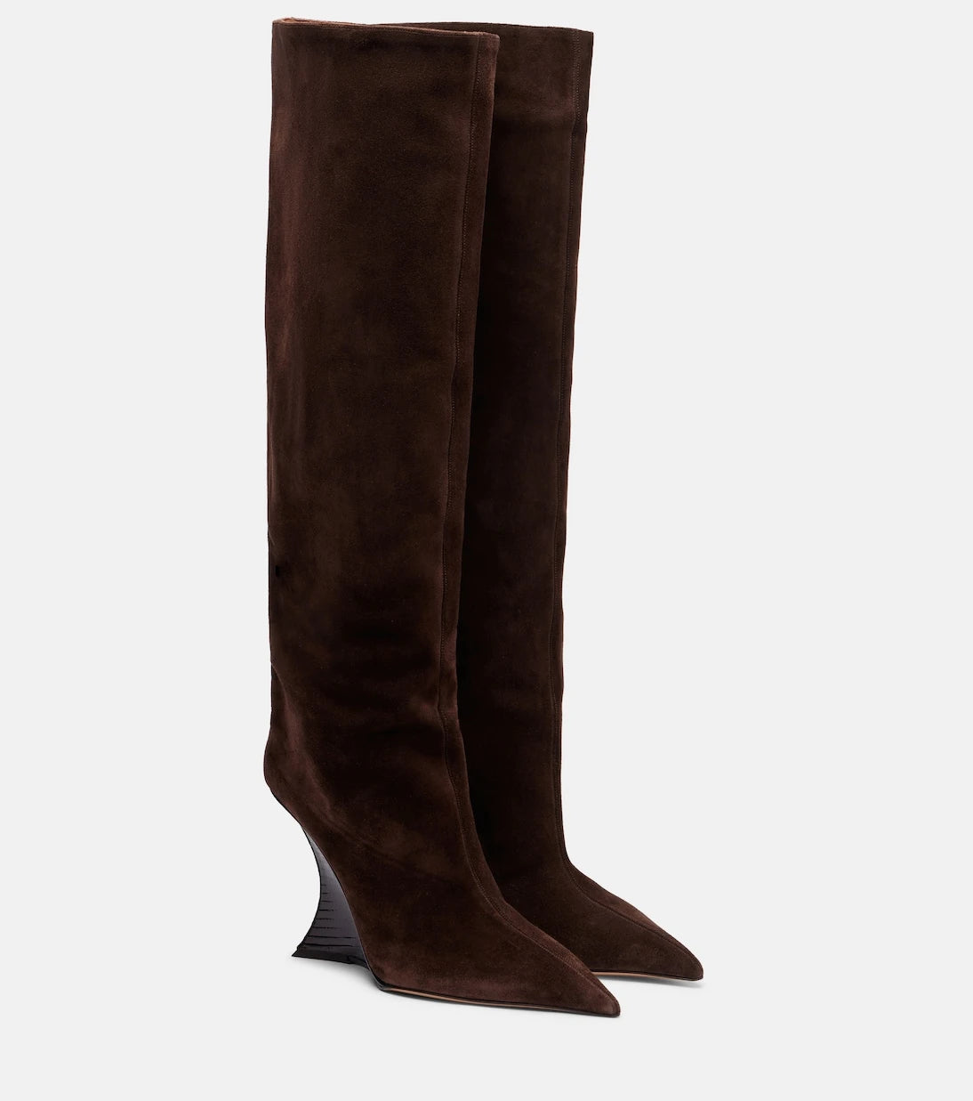 Paris Texas - Nina suede knee-high wedge boots