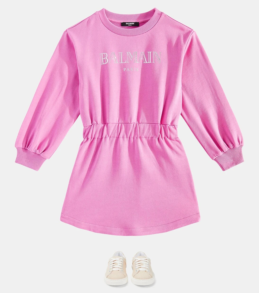 Balmain Kids - Logo cotton jersey sweatshirt dress