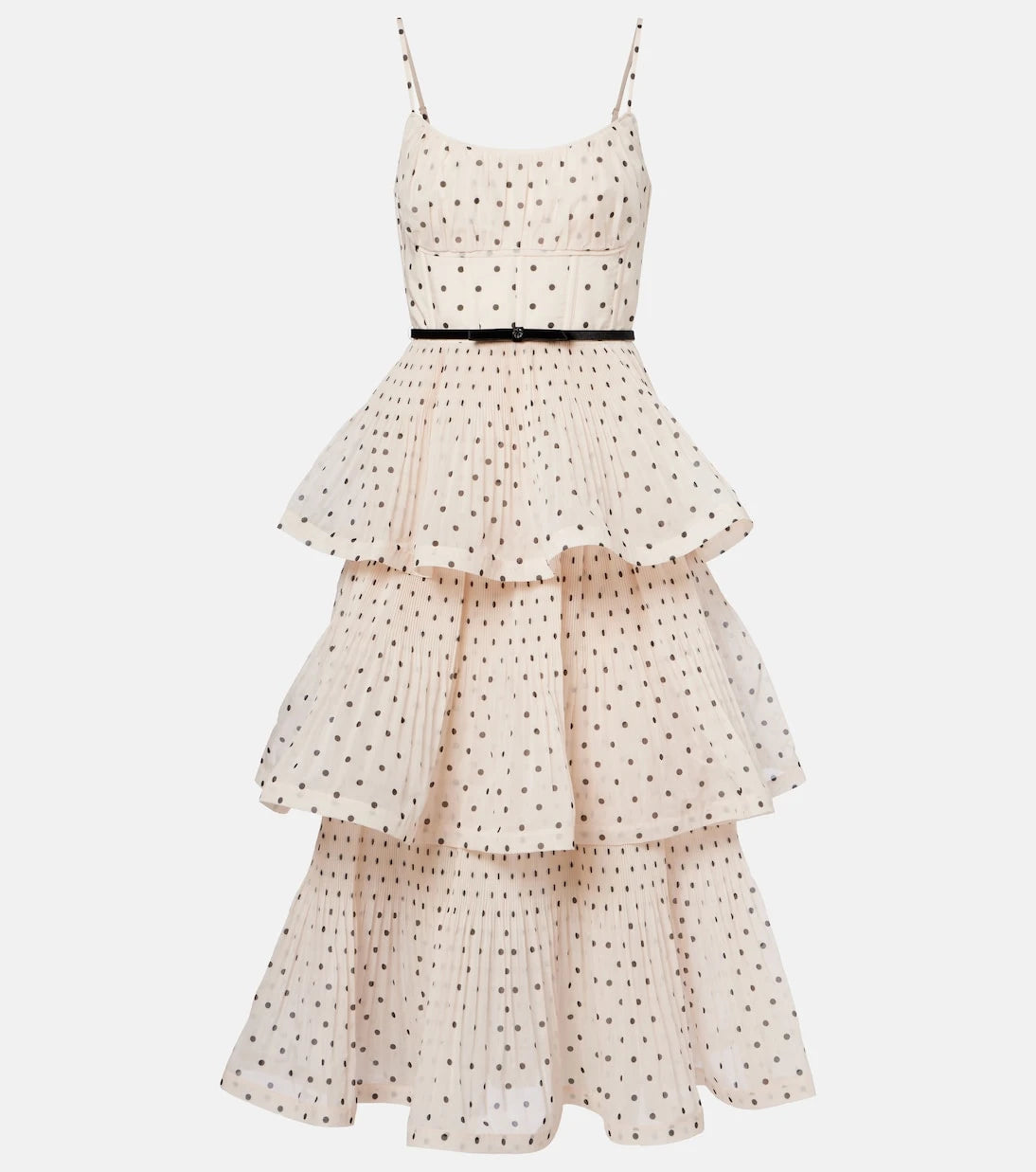 Zimmermann - Polka-dot tiered midi dress