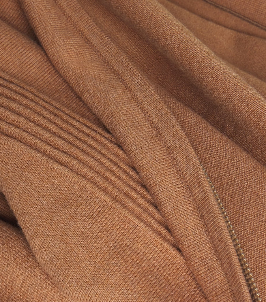 Cotton-Cashmere Ripple Stripe Cardigan