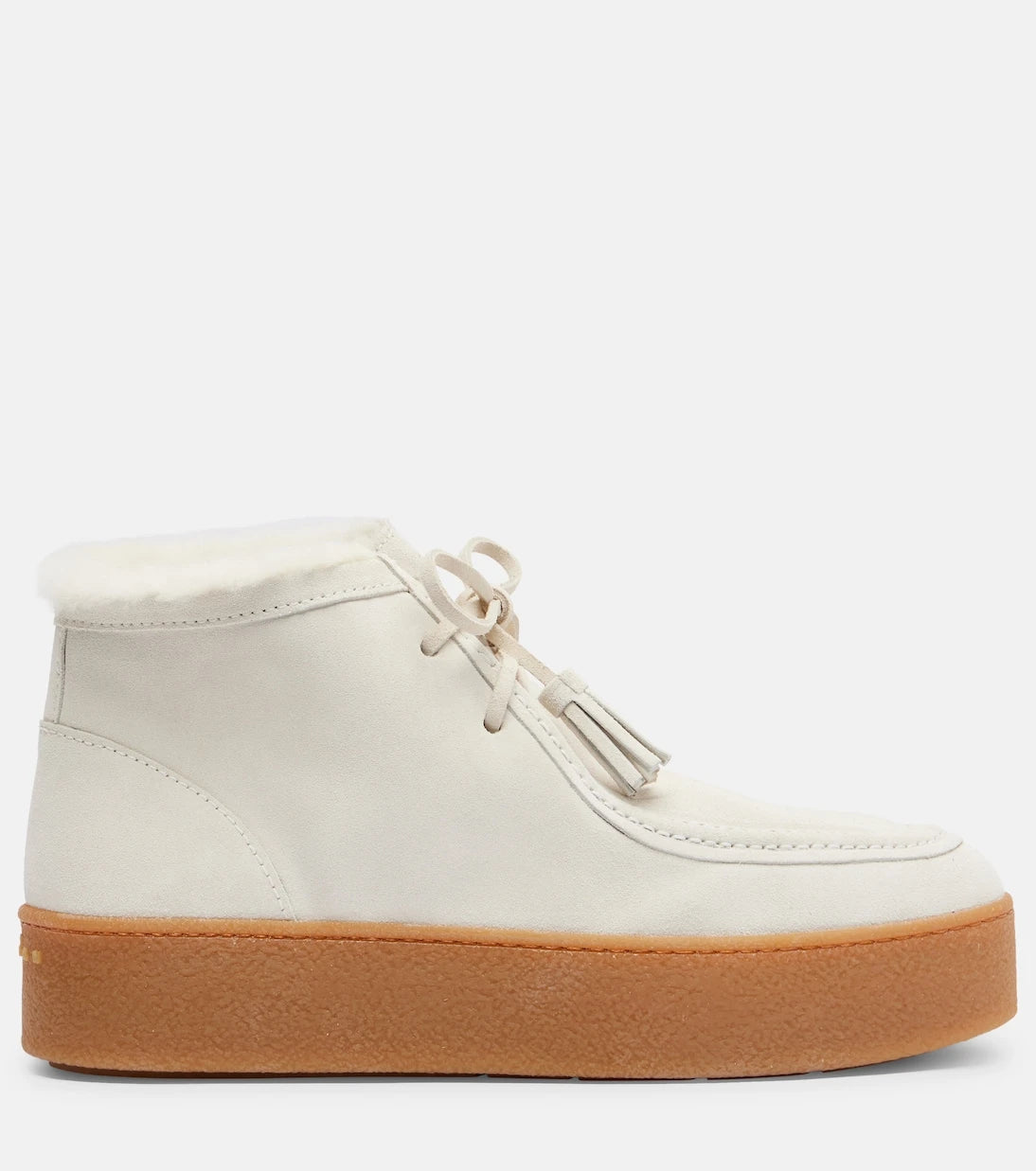Hogan - Shearling-trimmed suede ankle boots