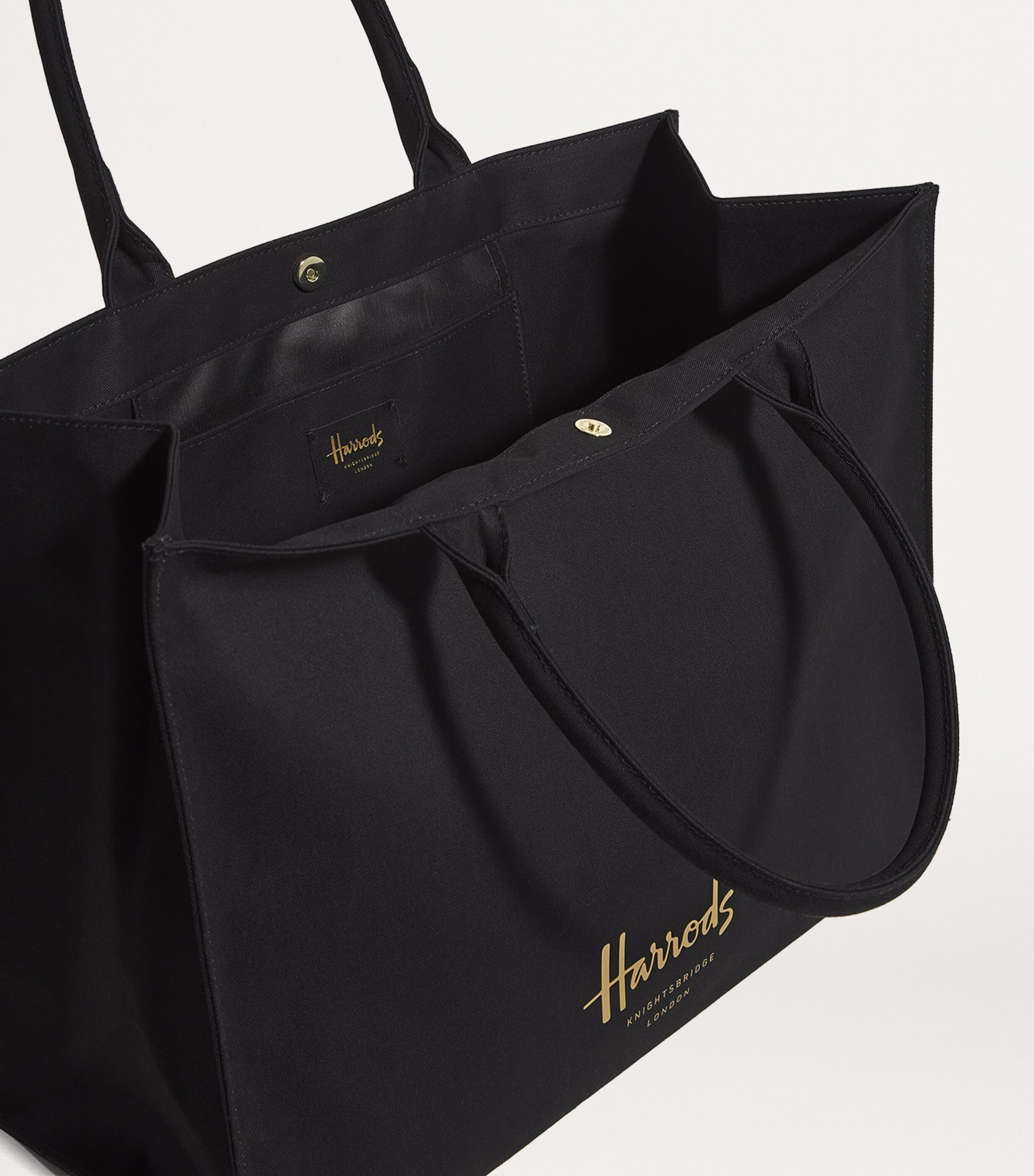 Black Large Cotton Logo Tote Bag