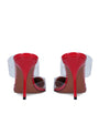 Red Leather Coeur Mules 90