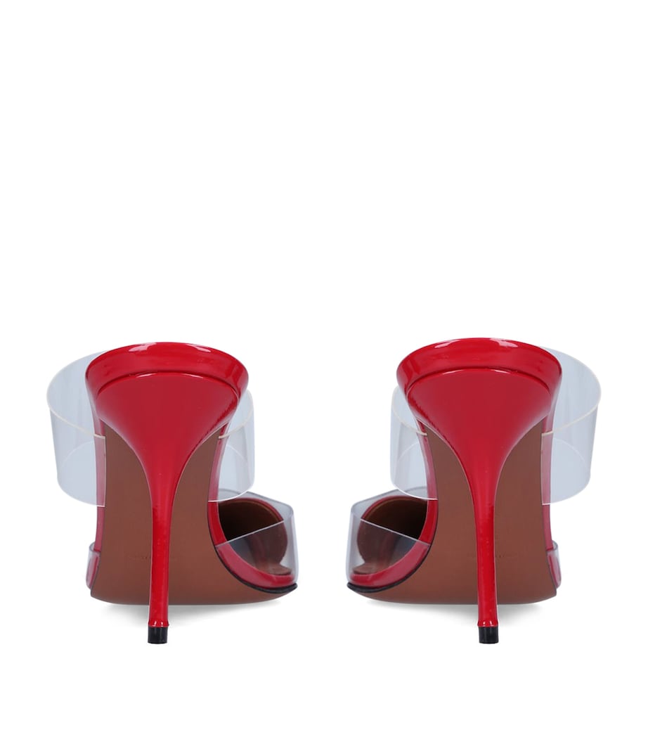 Red Leather Coeur Mules 90