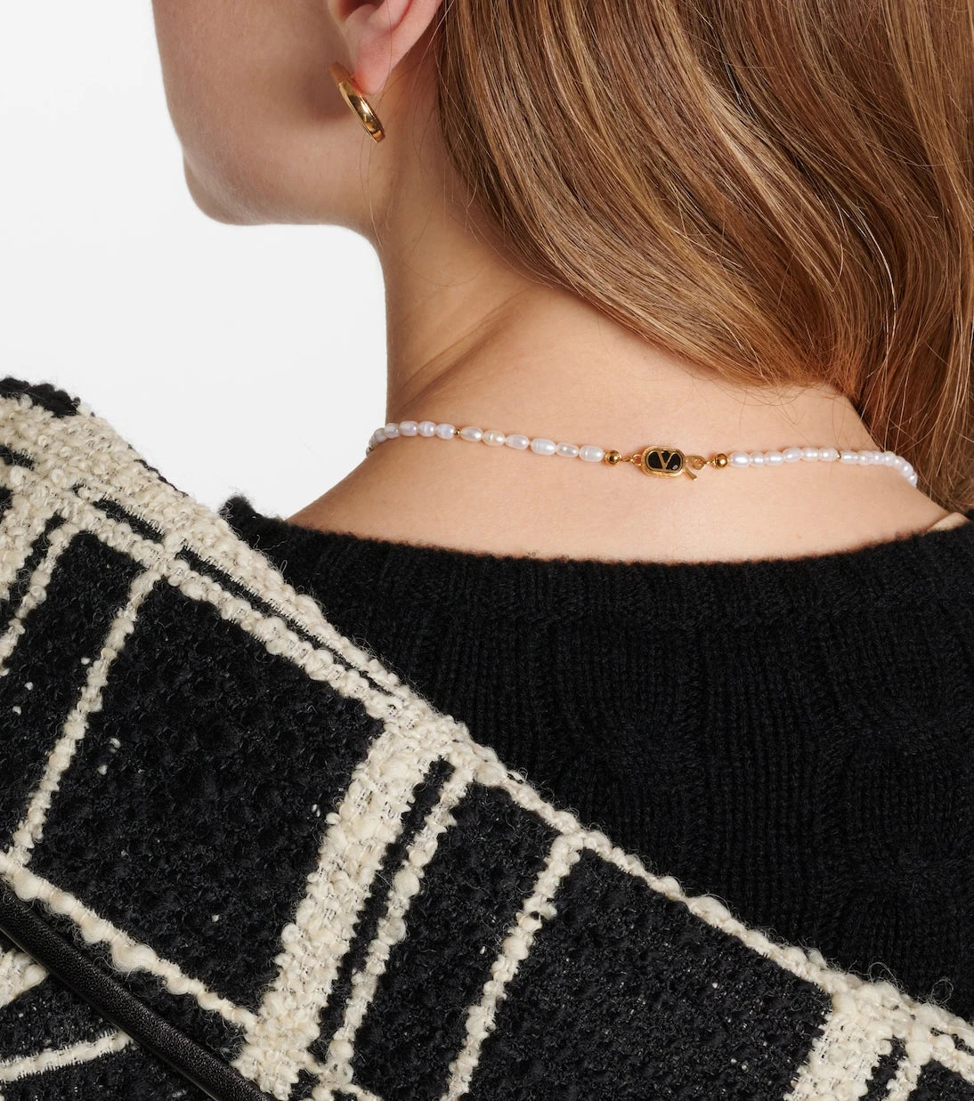 Valentino - Faux pearl and enamel necklace