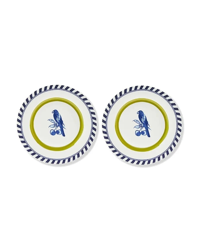 POLSPOTTEN bird patterned 27 cm Tabak Seti (2 parça)